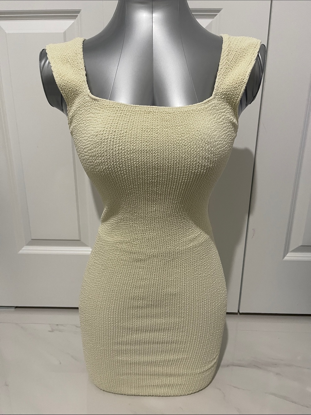 Authentic Sorbet island sleeveless Beach wear, one size mini Dress - Cream